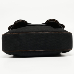 Pre Owned Fendi Black Patent Leather and Canvas B Shoulder Bag