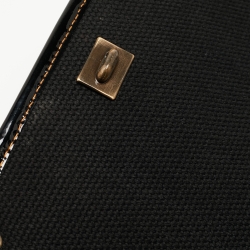 Pre Owned Fendi Black Patent Leather and Canvas B Shoulder Bag