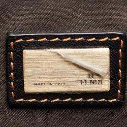 Pre Owned Fendi Black Patent Leather and Canvas B Shoulder Bag