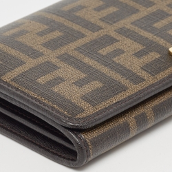 Fendi Tobacco Zucca Coated Canvas Continental Wallet