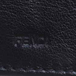 Pre Owned Fendi Black Patent Leather Fendilicious Wallet On Chain