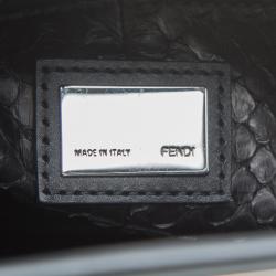 Pre Owned Fendi Black Leather Medium Peekaboo Top Handle Bag