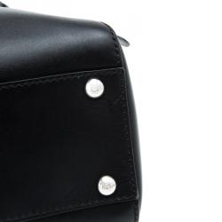 Pre Owned Fendi Black Leather Medium Peekaboo Top Handle Bag