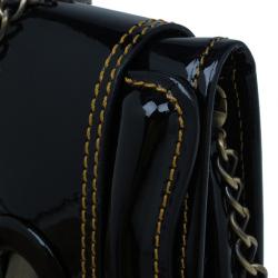 مملوكة مسبقًا Fendi Black Patent Leather B Crossbody Clutch