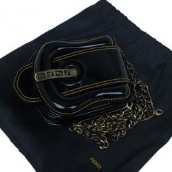 مملوكة مسبقًا Fendi Black Patent Leather B Crossbody Clutch