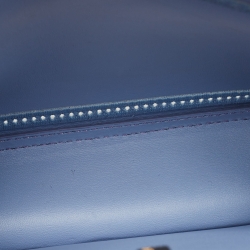 Pre Owned Fendi Light Blue Lasercut Leather Small Peekaboo ISeeU Top Handle Bag