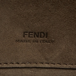 Pre Owned Fendi Tobacco Zucca Canvas and Leather Phone Baguette Bag