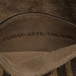 Pre Owned Fendi Tobacco Zucca Canvas and Leather Phone Baguette Bag