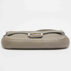 Fendi Metallic Beige Selleria Leather Baguette Bag