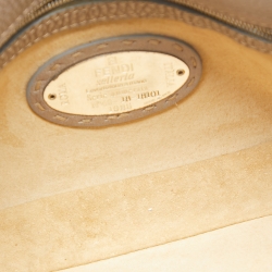 Fendi Metallic Beige Selleria Leather Baguette Bag