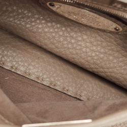 Pre Owned Fendi Beige Selleria Leather and Water Snake Handle Mini Peekaboo Top Handle Bag