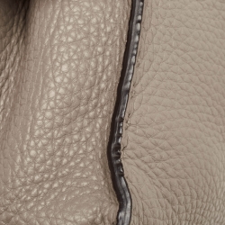 Pre Owned Fendi Beige Selleria Leather and Water Snake Handle Mini Peekaboo Top Handle Bag