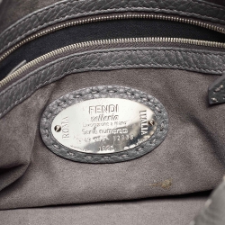Pre Owned Fendi Grey Selleria Leather Lei Boston Bag 