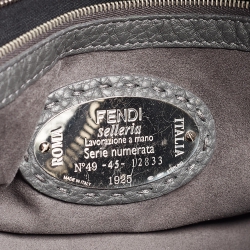 Pre Owned Fendi Grey Selleria Leather Lei Boston Bag 