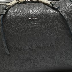 Pre Owned Fendi Grey Selleria Leather Lei Boston Bag 