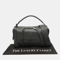 Pre Owned Fendi Grey Selleria Leather Lei Boston Bag 