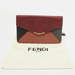Pre Owned Fendi Multicolor Leather 2Jours Envelope Clutch