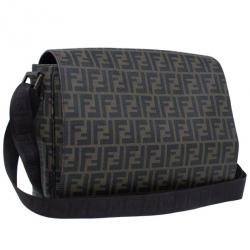 Fendi Tobacco Zucca Spalmati Canvas Messenger Bag