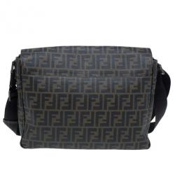 Fendi Tobacco Zucca Spalmati Canvas Messenger Bag