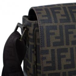 Fendi Tobacco Zucca Spalmati Canvas Messenger Bag