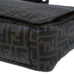 Fendi Tobacco Zucca Spalmati Canvas Messenger Bag
