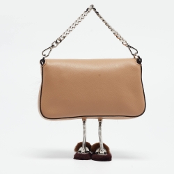 Pre Owned Fendi Beige Leather and Fox Micro Monster Feet Crossbody Bag