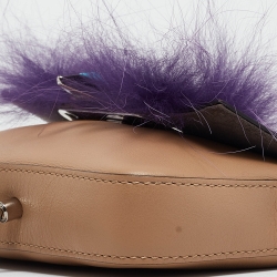 Pre Owned Fendi Beige Leather and Fox Micro Monster Feet Crossbody Bag