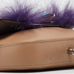 Pre Owned Fendi Beige Leather and Fox Micro Monster Feet Crossbody Bag