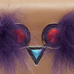 Pre Owned Fendi Beige Leather and Fox Micro Monster Feet Crossbody Bag