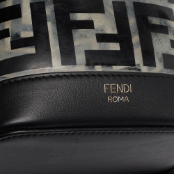 Pre Owned Fendi Black/Clear FF PVC and Leather Mini Mon Tresor Bucket Bag