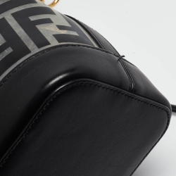 Pre Owned Fendi Black/Clear FF PVC and Leather Mini Mon Tresor Bucket Bag