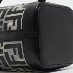 Pre Owned Fendi Black/Clear FF PVC and Leather Mini Mon Tresor Bucket Bag