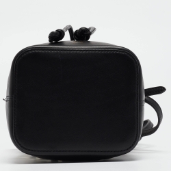 Pre Owned Fendi Black/Clear FF PVC and Leather Mini Mon Tresor Bucket Bag