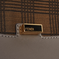 Pre Owned Fendi Multicolor Python and Leather Silvana Top Handle Bag