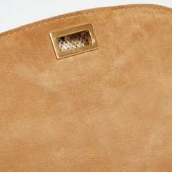 Pre Owned Fendi Multicolor Python and Leather Silvana Top Handle Bag