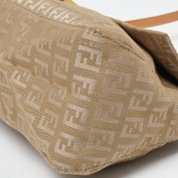 Pre Owned Fendi Beige Zucchino Canvas and Leather Baguette Bag