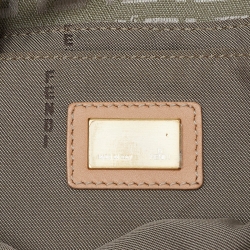 Pre Owned Fendi Beige Zucchino Canvas and Leather Baguette Bag