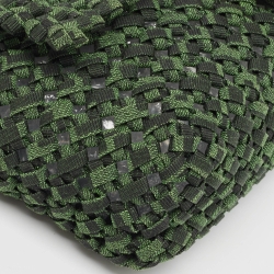 Fendi Green Jacquard Woven Fabric Medium Baguette Bag