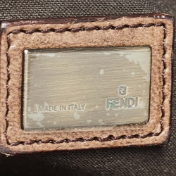 Fendi Tobacco Zucca Canvas and Leather Large Whipstitch Baguette Bag