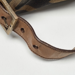 Fendi Tobacco Zucca Canvas and Leather Large Whipstitch Baguette Bag