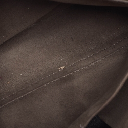 Pre Owned Fendi Black/Tobacco Zucca Coated Canvas and Leather Double F Top Handle Bag