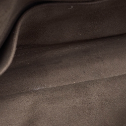 Pre Owned Fendi Black/Tobacco Zucca Coated Canvas and Leather Double F Top Handle Bag