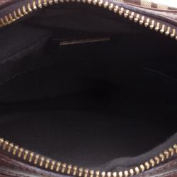 Pre Owned Fendi Brown Zucchino Canvas Crossbody Bag