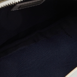 Pre Owned Fendi Navy Blue/White Zucchino Fabric and Leather Pochette Bag