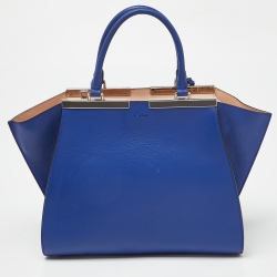 Pre Owned Fendi Blue Leather Medium 3Jours Tote