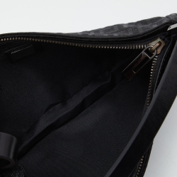 Pre Owned Fendi Black Zucchino Fabric and Leather Pochette 