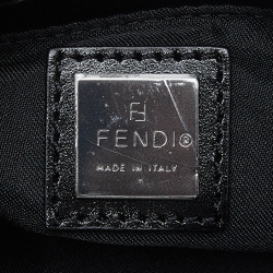 Pre Owned Fendi Black Zucchino Fabric and Leather Pochette 