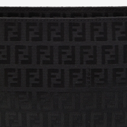 Pre Owned Fendi Black Zucchino Fabric and Leather Pochette 
