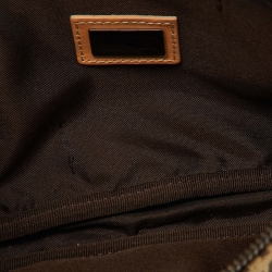 Pre Owned Fendi Tobacco Zucca Canvas and Leather Half Moon Pochette 