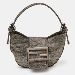 Fendi Metallic Lurex Fabric Croissant Bag